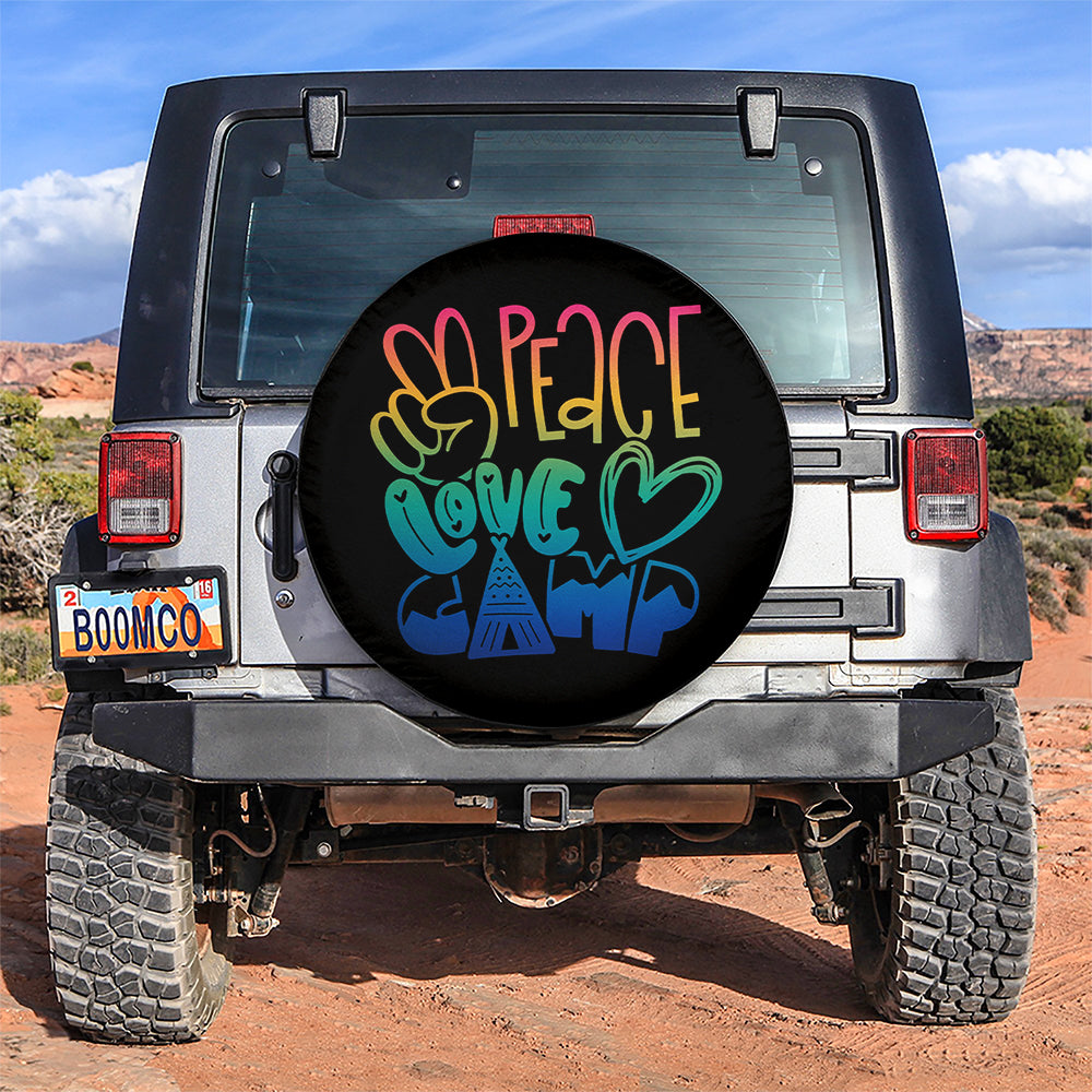 Peace Love Camp Car Spare Tire Covers Gift For Campers Nearkii