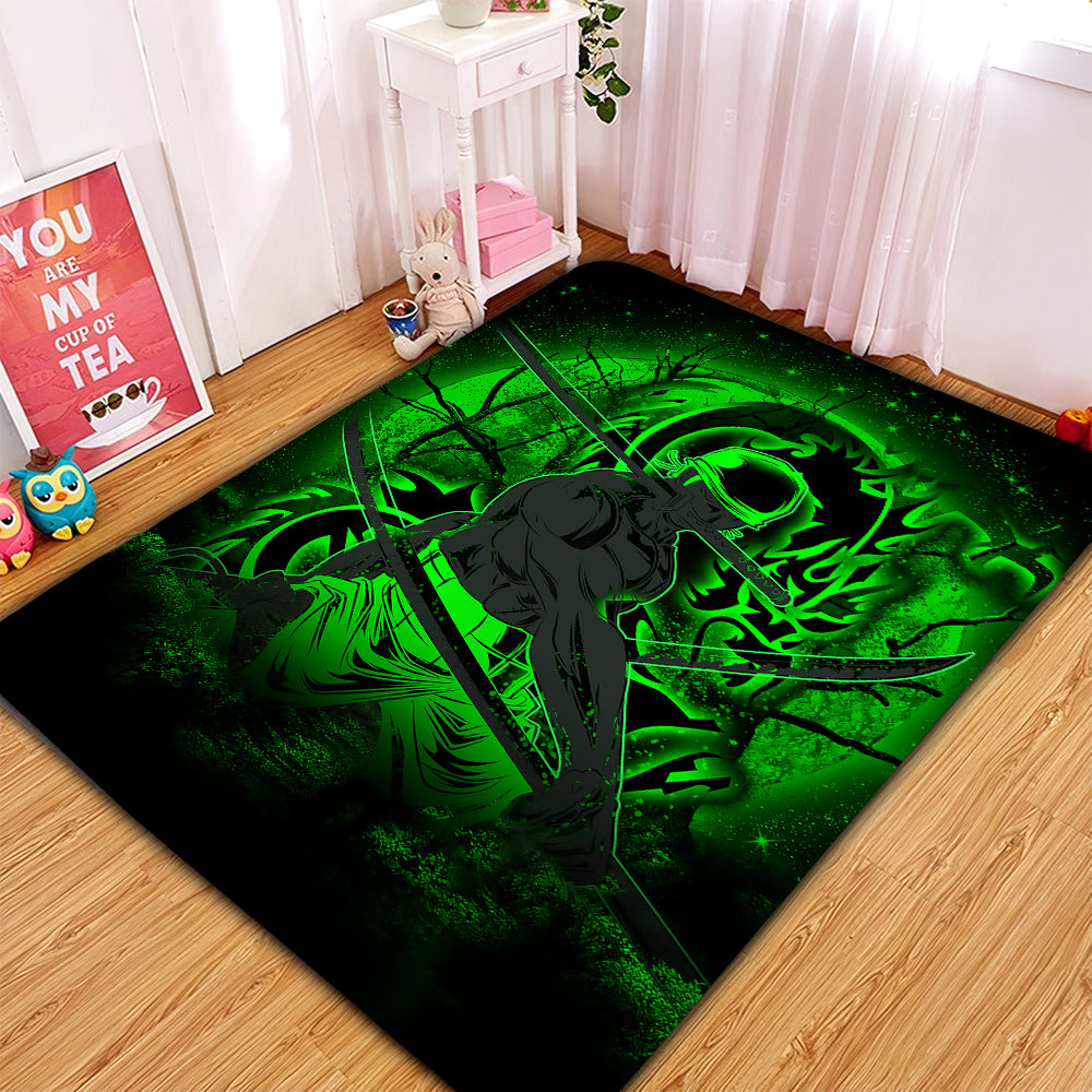 Zoro One Piece Moonlight Rug Carpet Rug Home Room Decor Nearkii