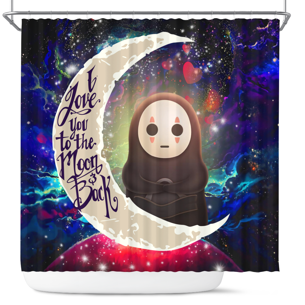Cute No Face Ghibli Love You To The Moon Galaxy Shower Curtain Nearkii