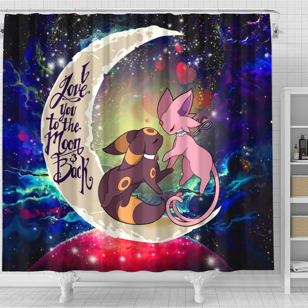Eevee Couple Pokemon 1 Love You To The Moon Galaxy Shower Curtain Nearkii