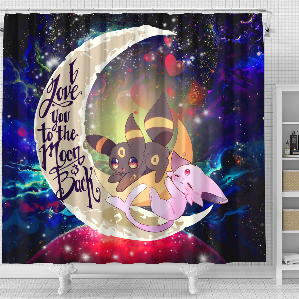 Eevee Couple Pokemon Love You To The Moon Galaxy Shower Curtain Nearkii