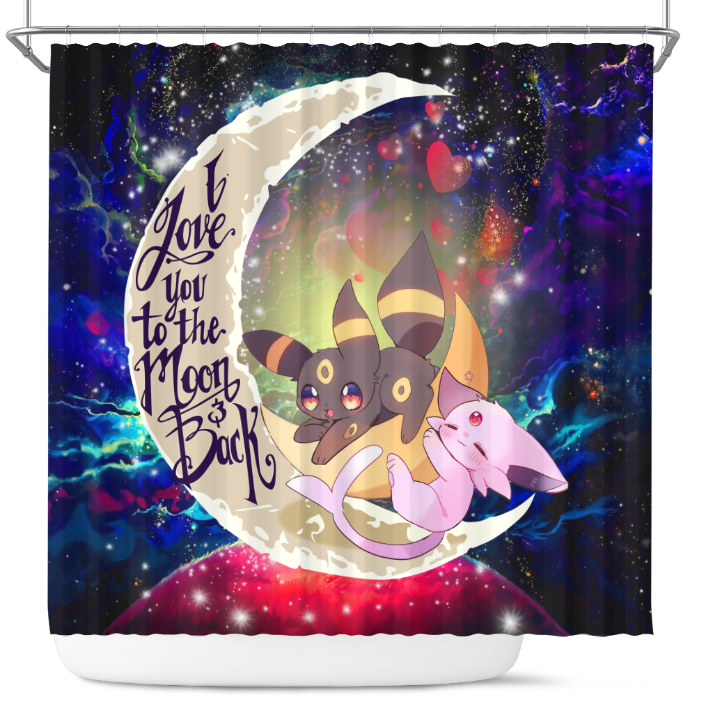 Eevee Couple Pokemon Love You To The Moon Galaxy Shower Curtain Nearkii