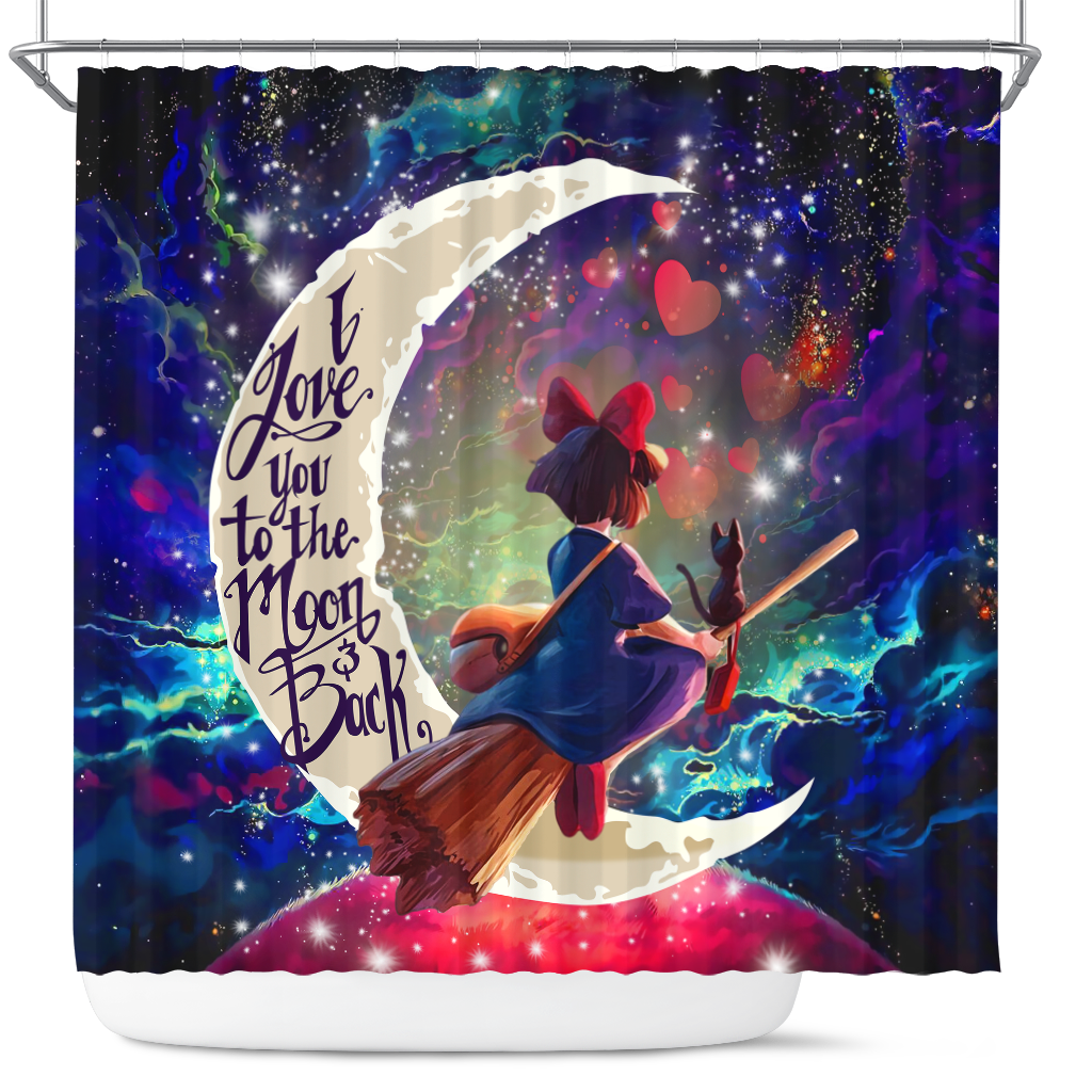 Kiki's Delivery Service Love You To The Moon Galaxy Shower Curtain Nearkii