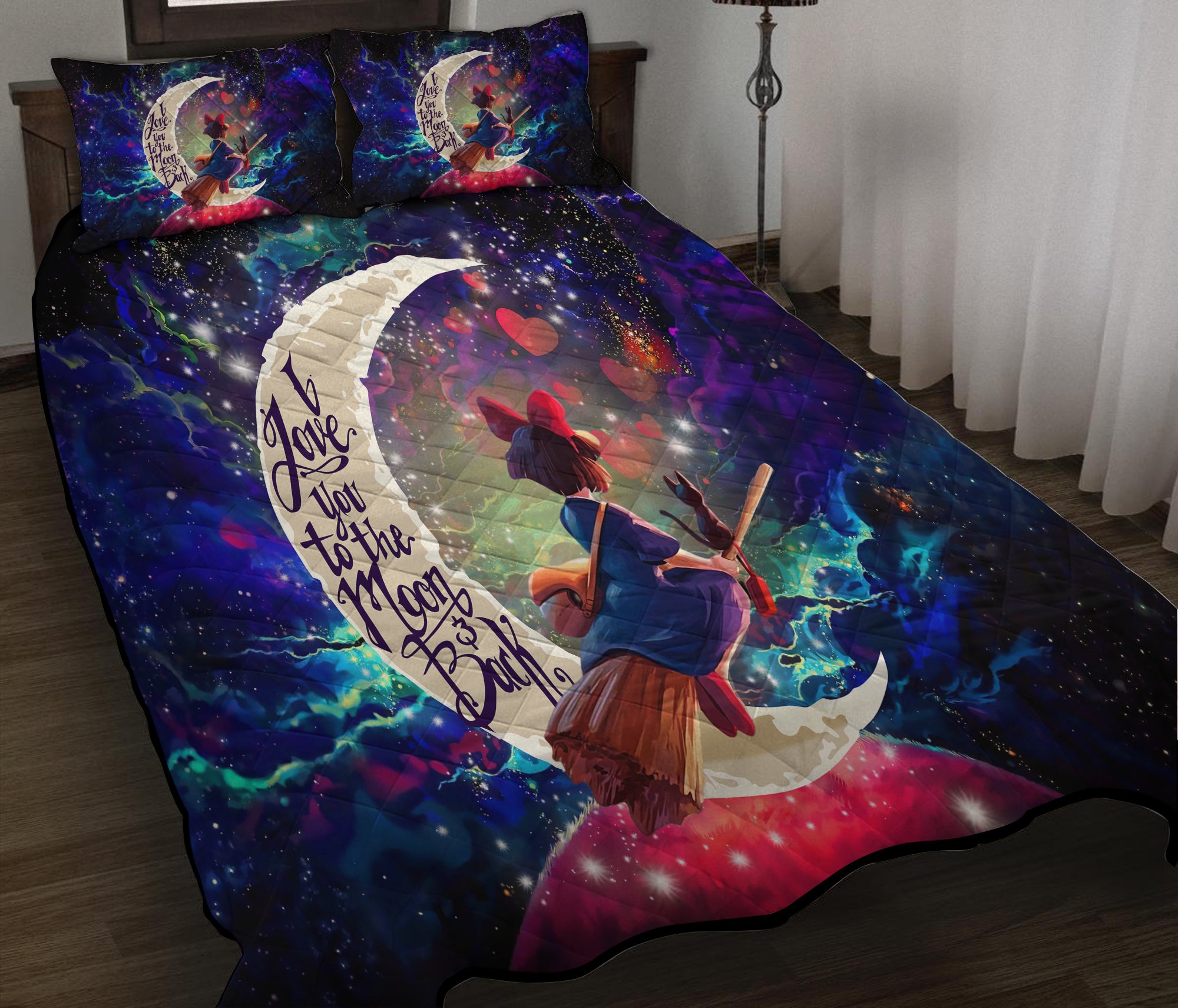 Kiki's Delivery Service Ghibli Studio Love You To The Moon Galaxy Quilt Bed Sets Nearkii