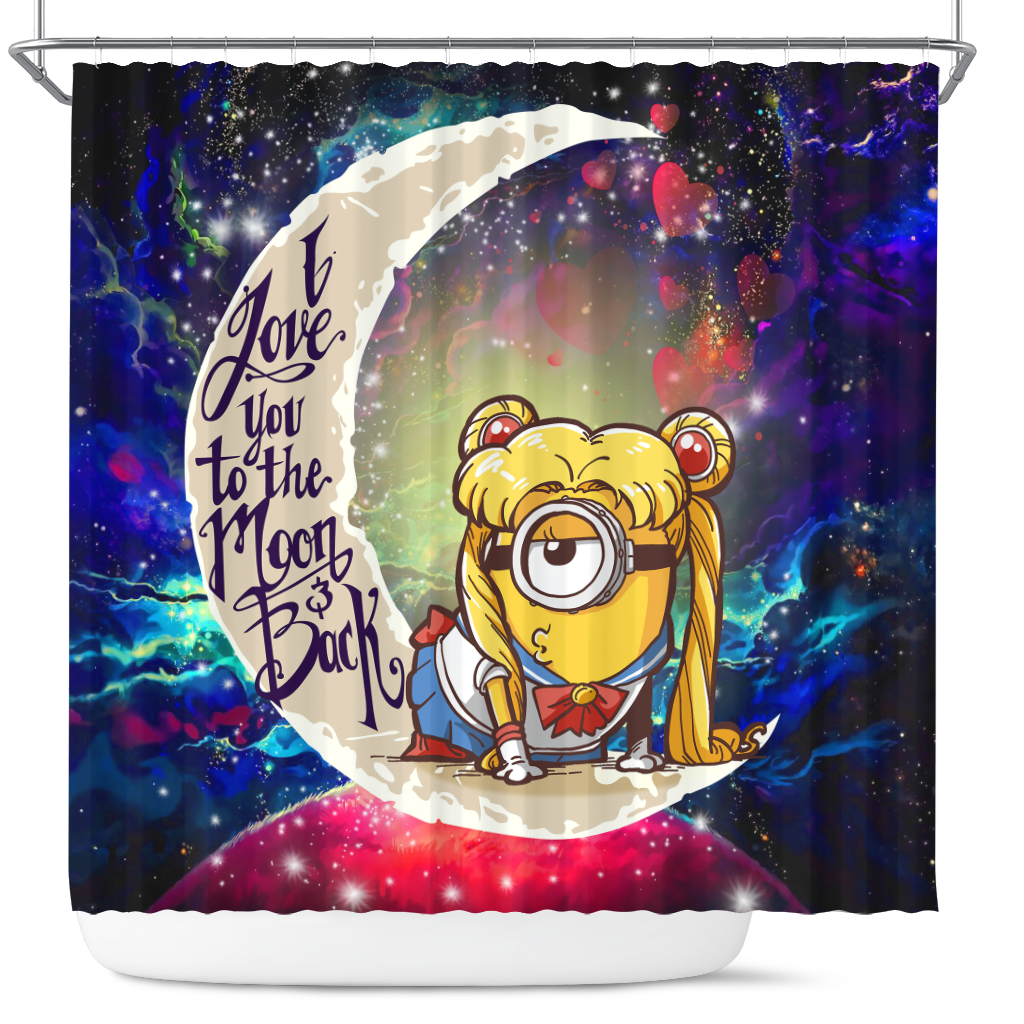 Minion Sailor Love You To The Moon Galaxy Shower Curtain Nearkii