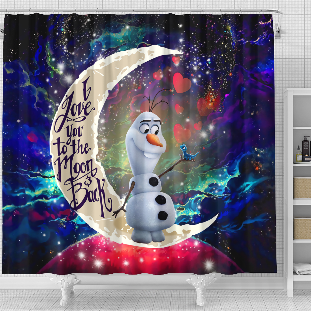 Olaf Frozen Love You To The Moon Galaxy Shower Curtain Nearkii