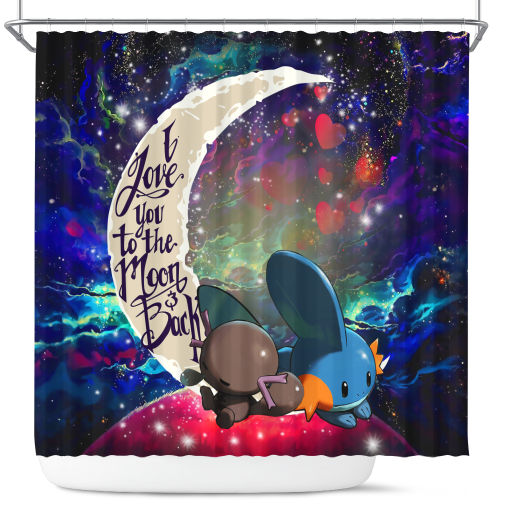 Pokemon Mudkip Love You To The Moon Galaxy Shower Curtain Nearkii