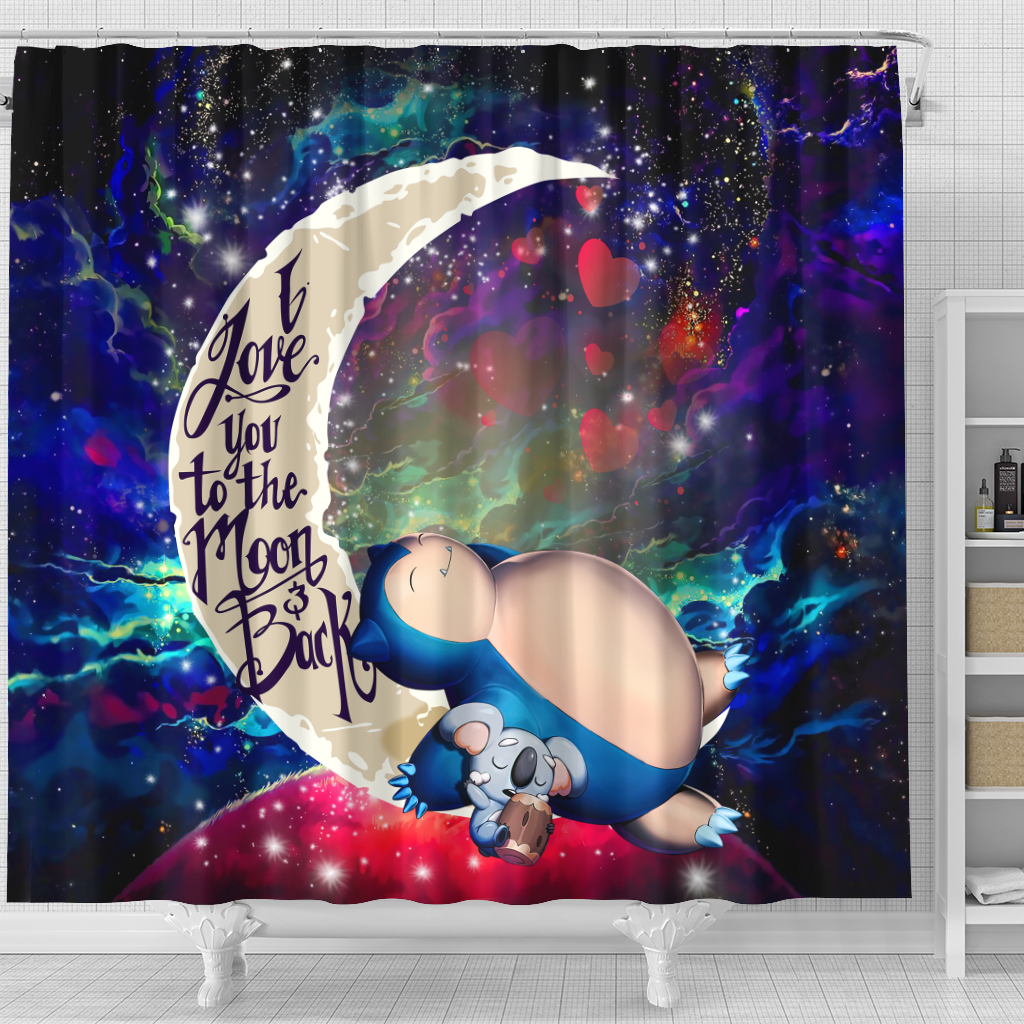 Snorlax Pokemon Sleep Love You To The Moon Galaxy Shower Curtain Nearkii