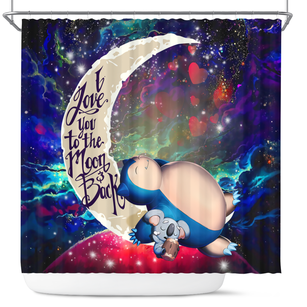 Snorlax Pokemon Sleep Love You To The Moon Galaxy Shower Curtain Nearkii