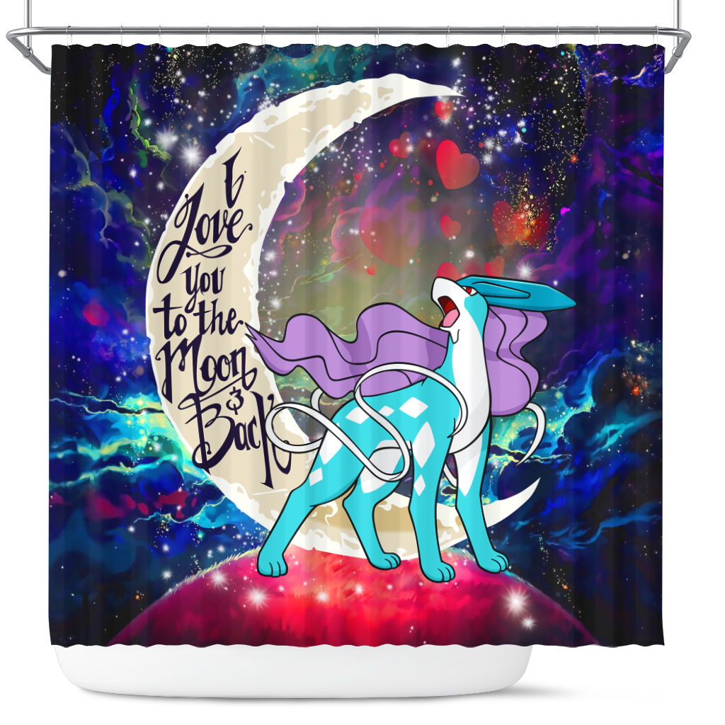 Suicune Pokemon Legendary Love You To The Moon Galaxy Shower Curtain Nearkii