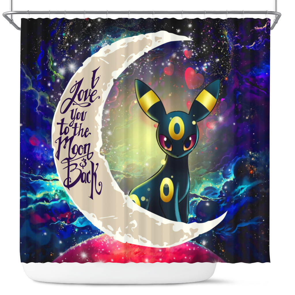 Umbreon Eevee Evolution Pokemon Love You To The Moon Galaxy Shower Curtain Nearkii