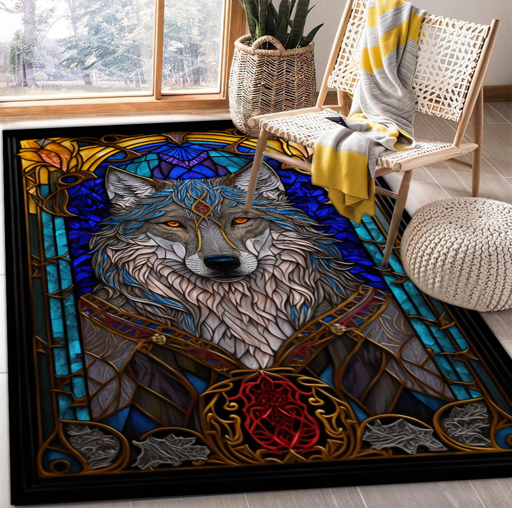 Wolf Gothic Glass Carpet Rug Home Room Decor Nearkii