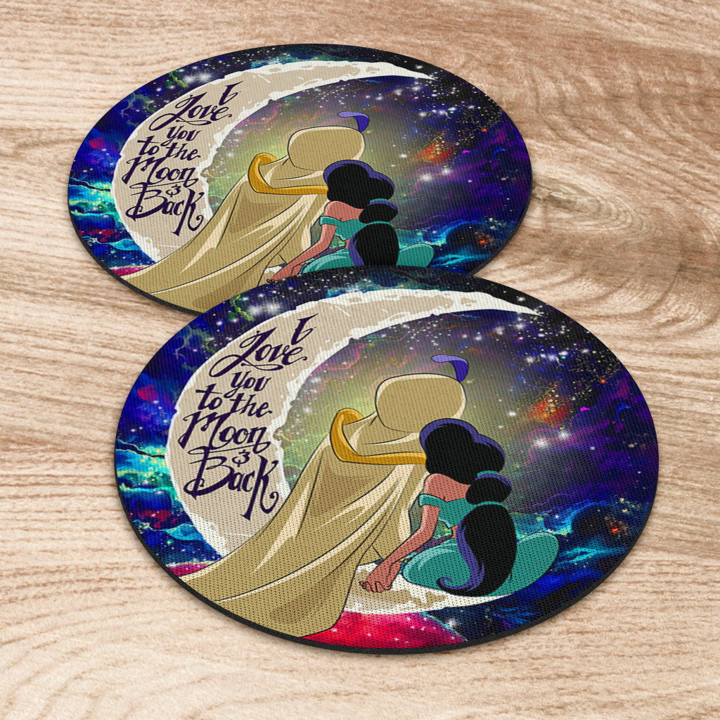 Aladin Couple Love You To The Moon Galaxy Round Coasters Nearkii