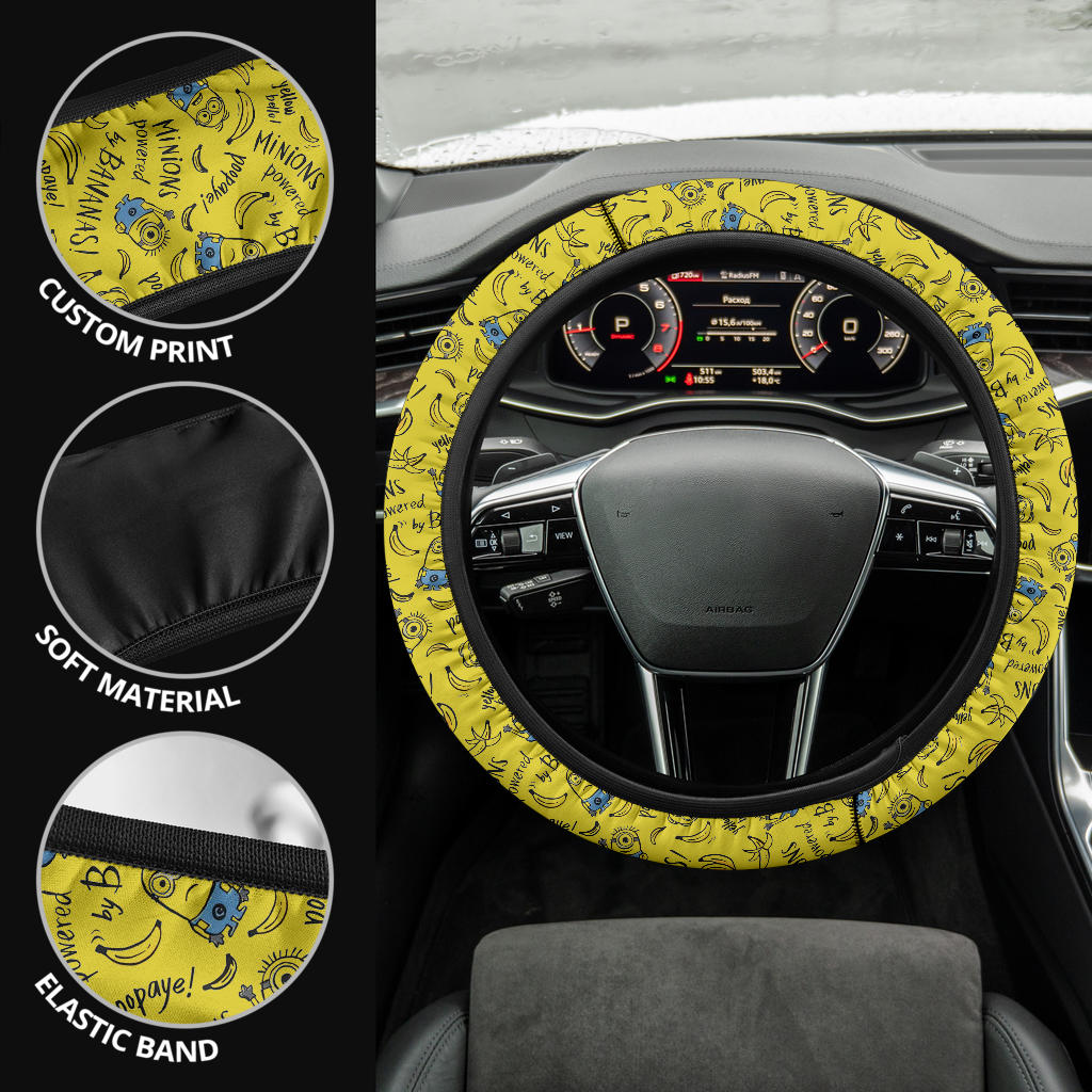 Minions Banana Car Steering Wheel Cover