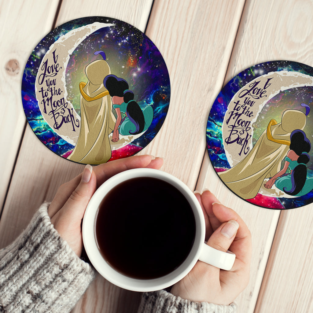 Aladin Couple Love You To The Moon Galaxy Round Coasters Nearkii
