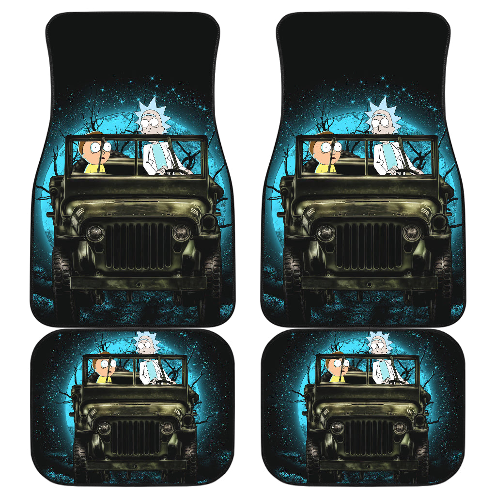 Rick And Morty Moonlight Halloween Jeep Funny Car Floor Mats Car Accessories