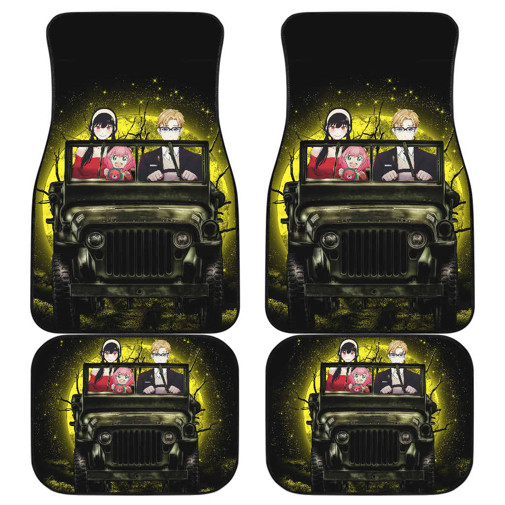 Spy X Family Yor And Anya Ride Jeep Moonlight Halloween Funny Car Floor Mats Car Accessories