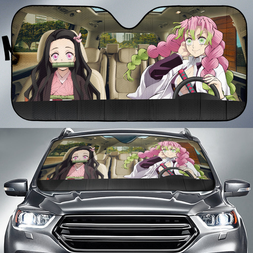 Demon Slayer Nezuko And Kanroji Car Auto Sunshades