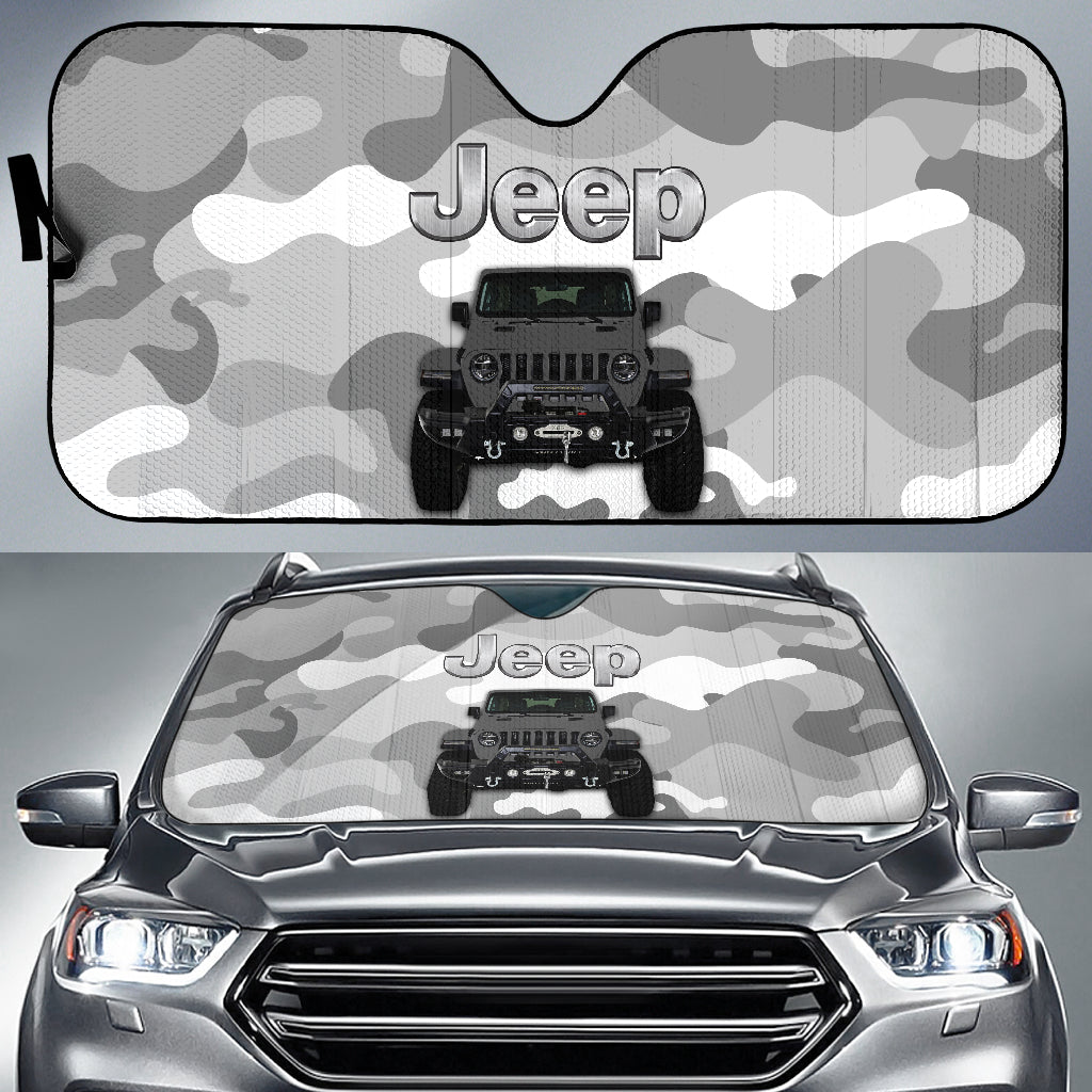 Jeep Camo Grey Color Car Auto Sunshades