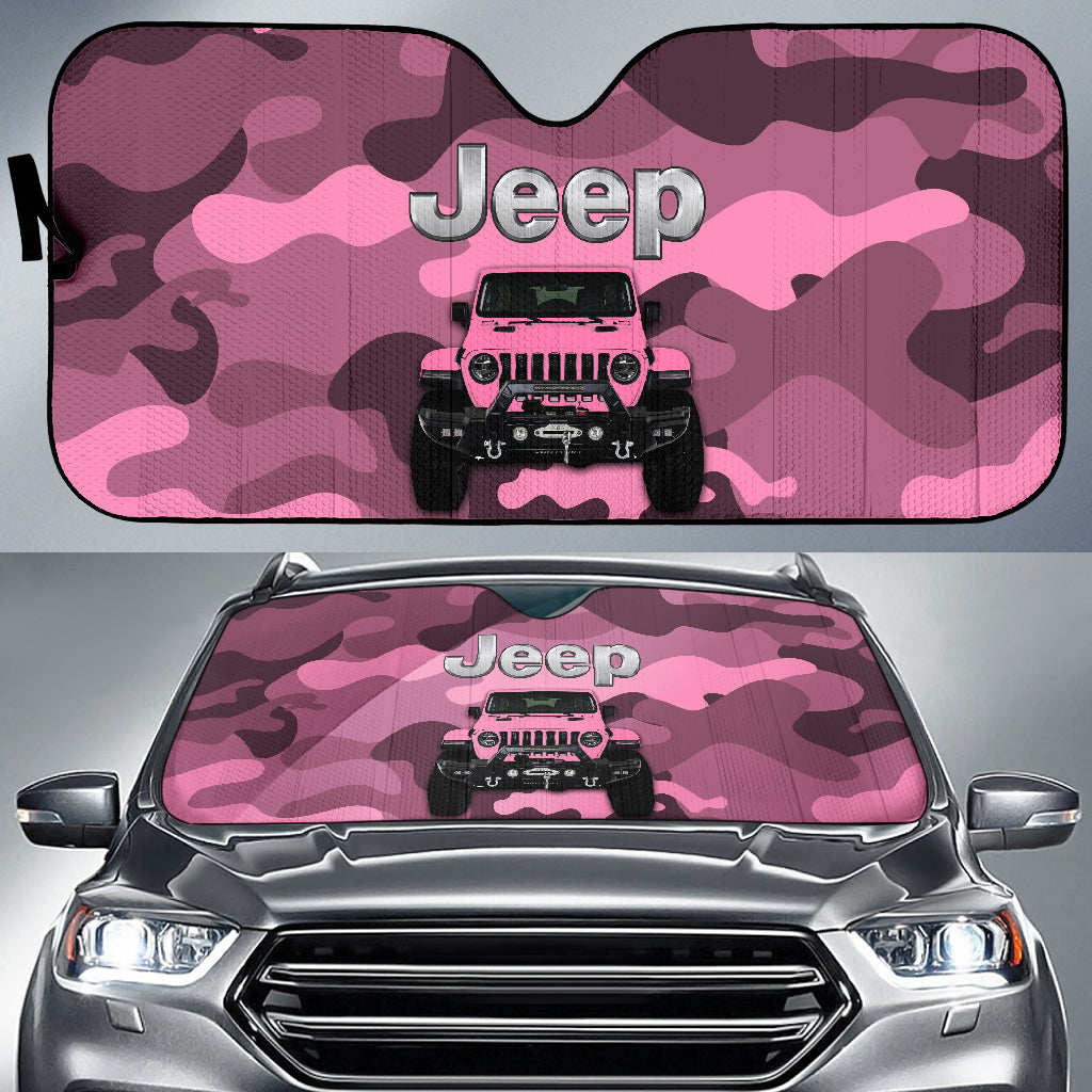 Jeep Camo Pink Color Car Auto Sunshades