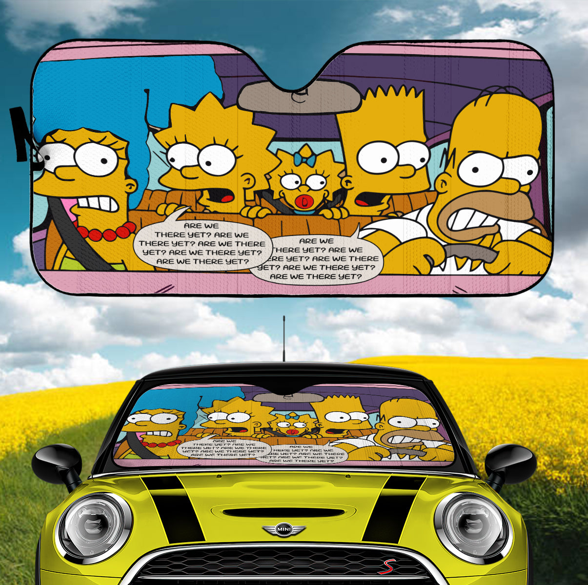 Funny Simpsons Family Driving Car Auto Sunshades