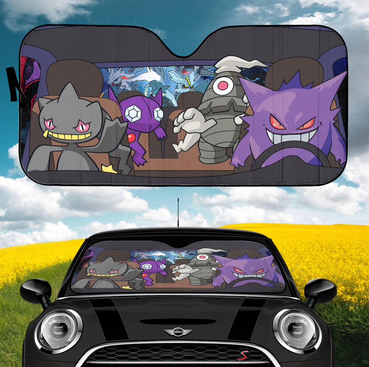 Pokemon Ghost Type Driving Car Auto Sunshades
