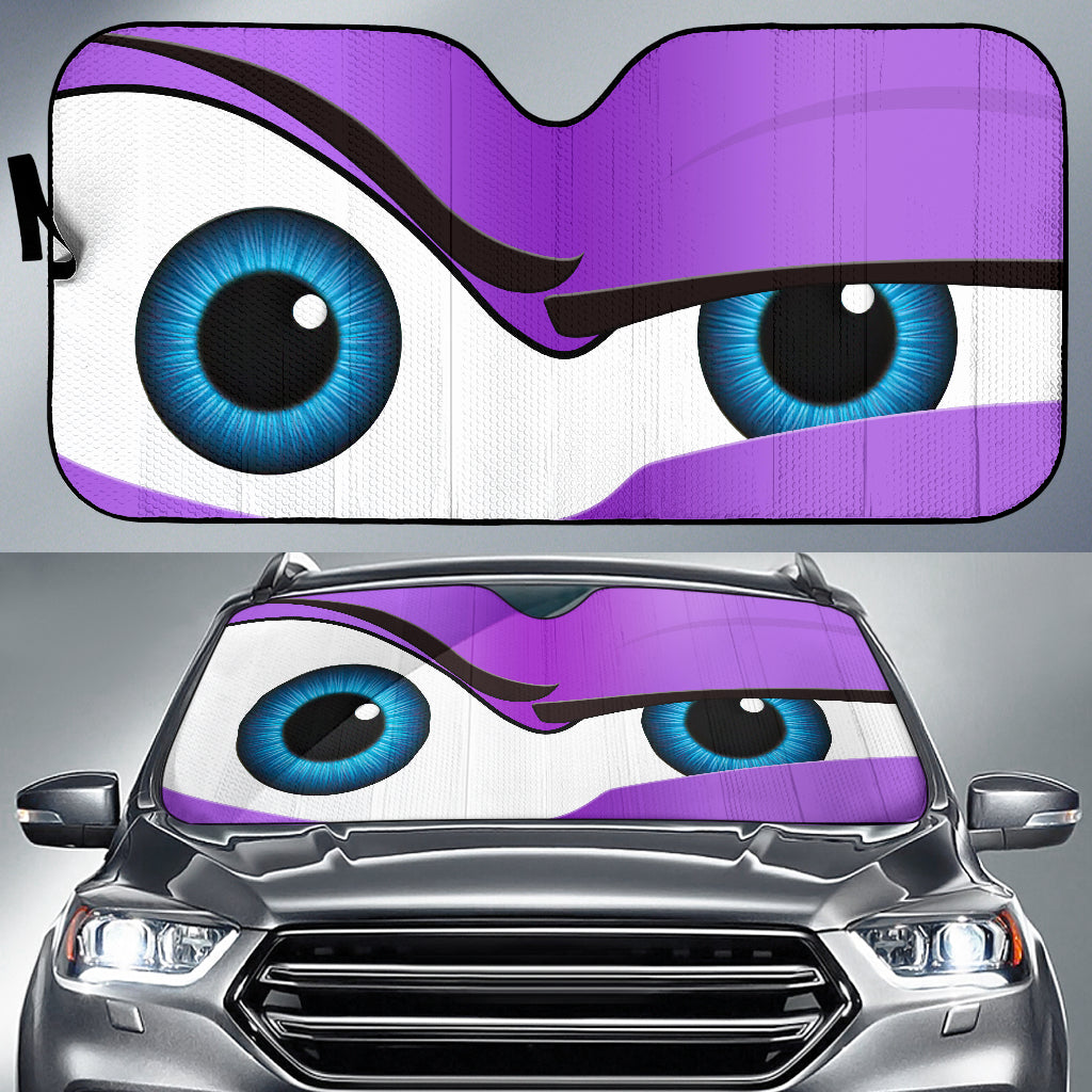 Funny Purple The Rock Style Cartoon Eye Car Auto Sunshades