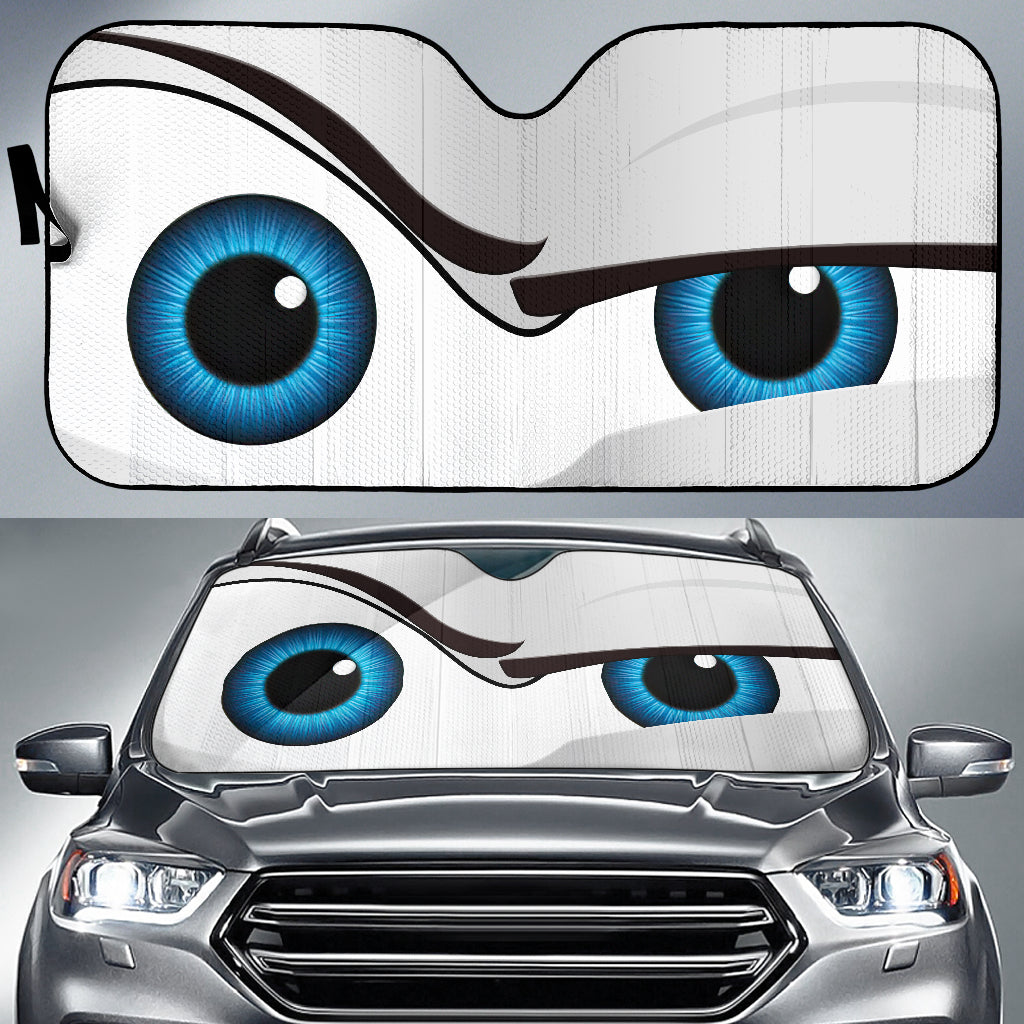 Funny White The Rock Style Cartoon Eye Car Auto Sunshades