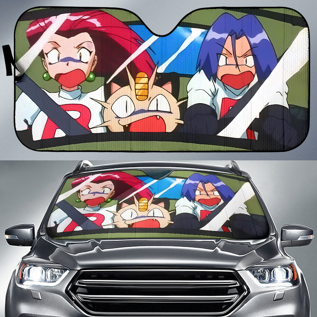 Pokemon Rocket Team Driving Car Auto Sunshades