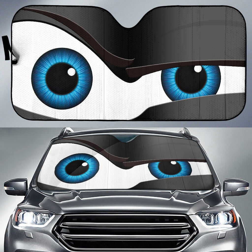 Funny Black The Rock Style Cartoon Eye Car Auto Sunshades