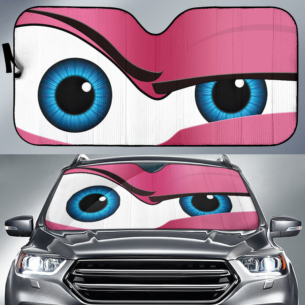 Funny Pink The Rock Style Cartoon Eye Car Auto Sunshades