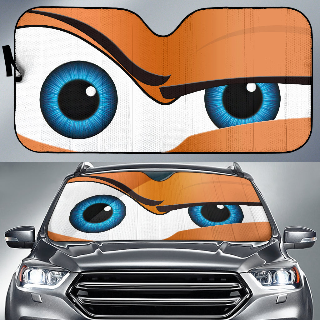 Funny Orange The Rock Style Cartoon Eye Car Auto Sunshades