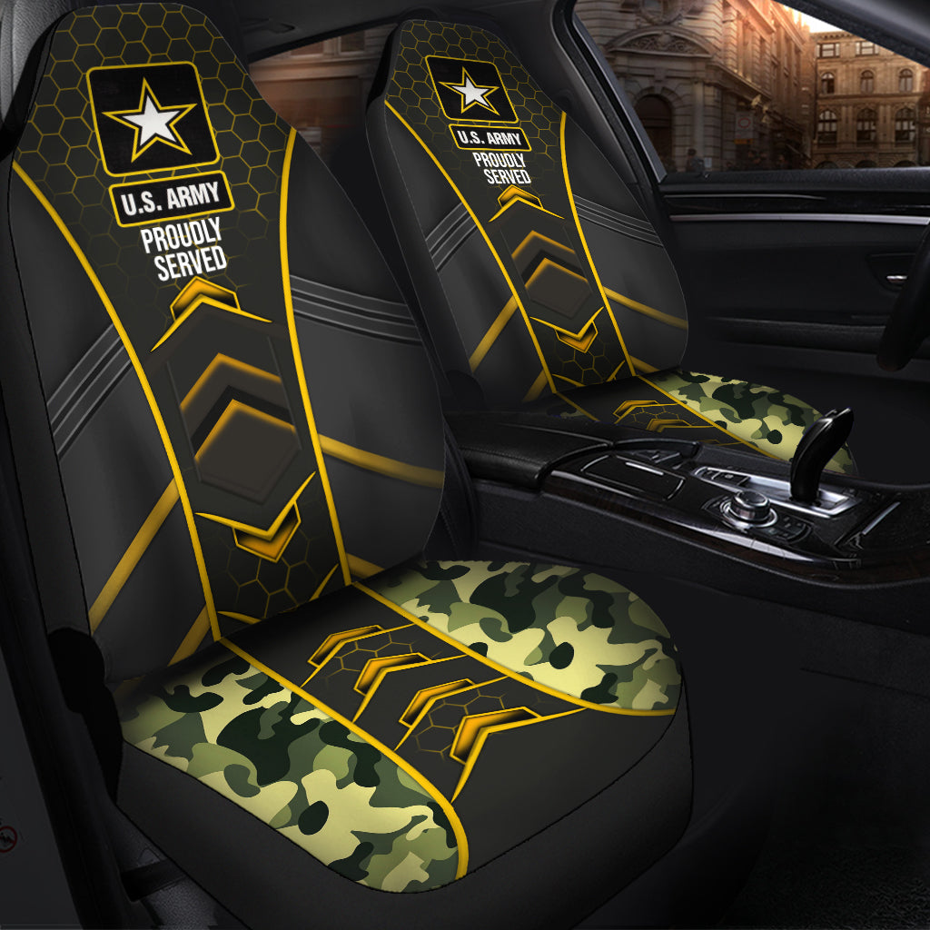 US Army Prouly Served Premium Custom Car Seat Covers Decor Protectors