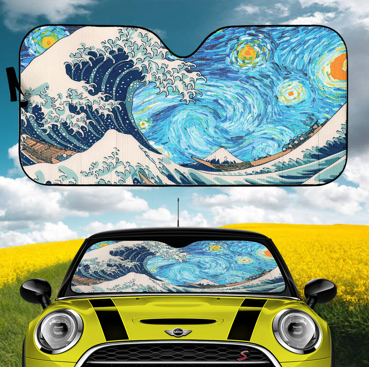 The Great Wave Van Gogh Starry Night Car Auto Sunshades
