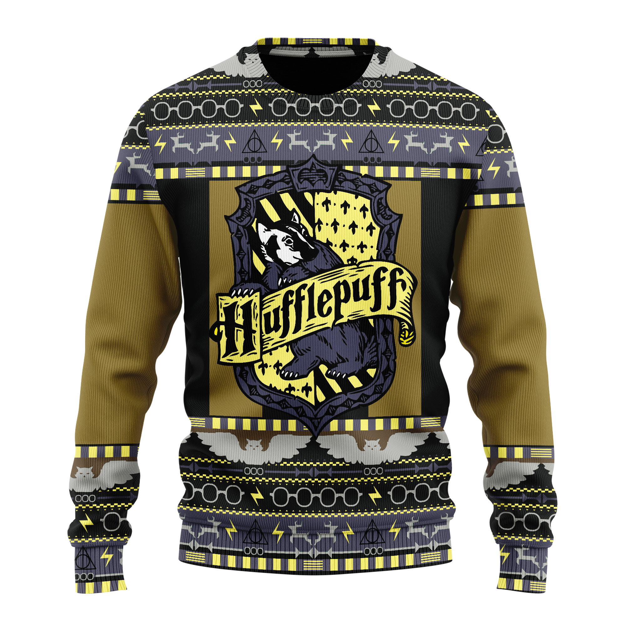 Harry Potter Hufflepuff Ugly Christmas Sweater Xmas Gift