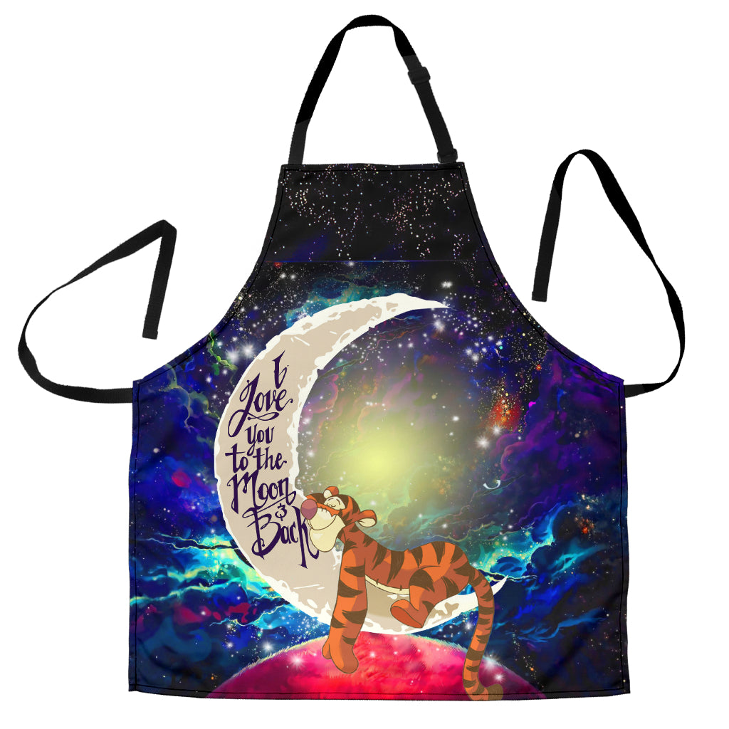 Tiger Winnie The Pooh Love You To The Moon Galaxy Custom Apron Best Gift For Anyone Who Loves Cooking Nearkii