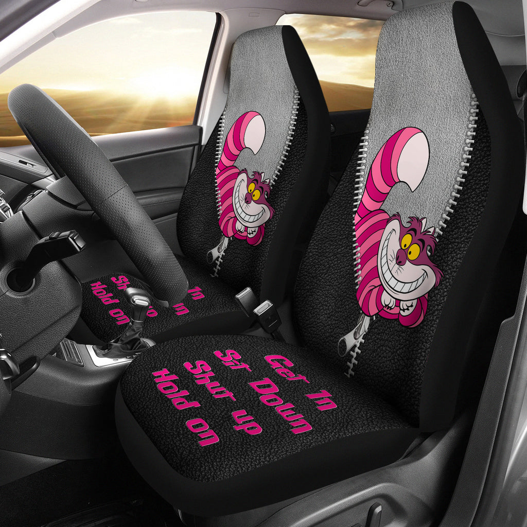 Get In Sit Down Zip Cheshire Cat Premium Custom Car Seat Covers Decor Protectors