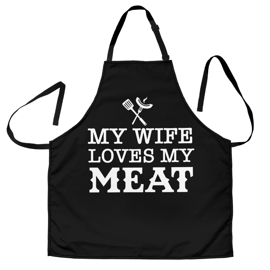 My Wife Loves My Meat Funny Kitchen BBQ Custom Apron Best Gift For Anyone Who Loves Cooking Nearkii