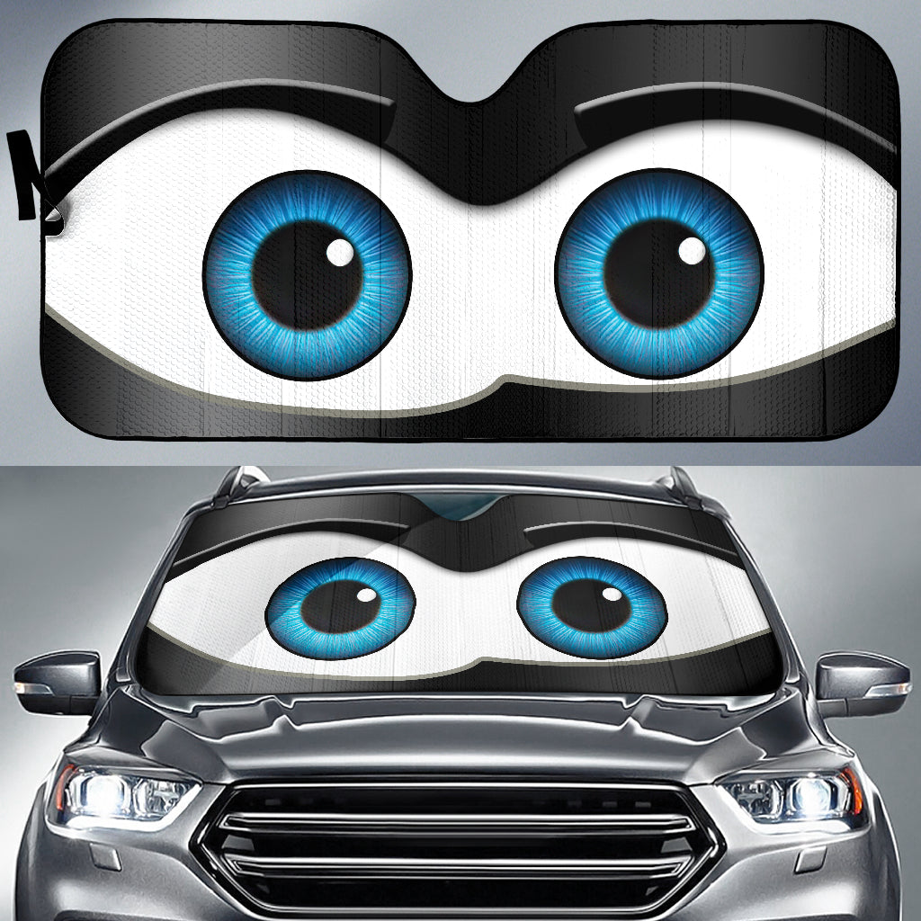 Black Cartoon Eyes Car Auto Sunshades