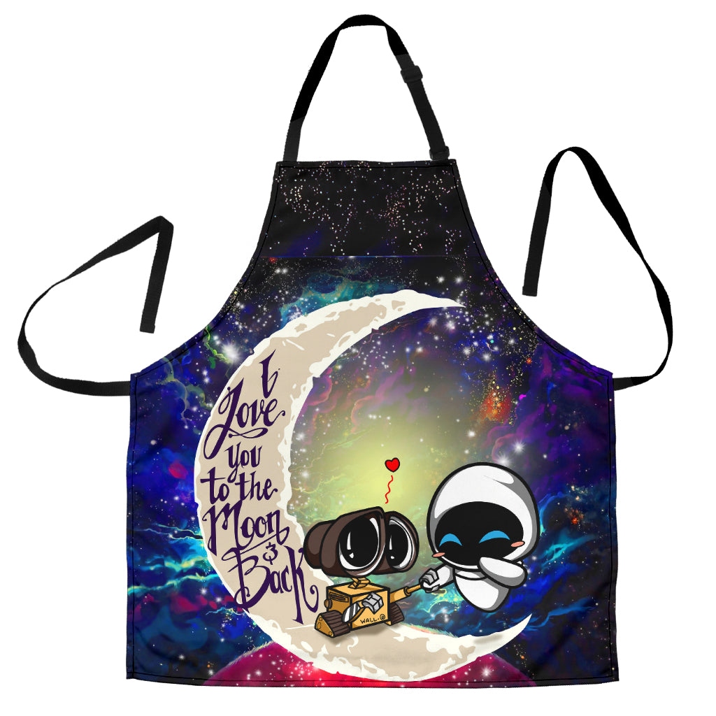 Wall - E Couple Love You To The Moon Galaxy Custom Apron Best Gift For Anyone Who Loves Cooking Nearkii