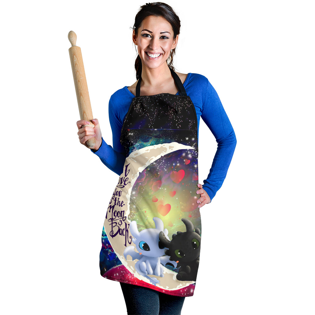 Toothless Light Fury Night Fury Love You To The Moon Galaxy Custom Apron Best Gift For Anyone Who Loves Cooking Nearkii