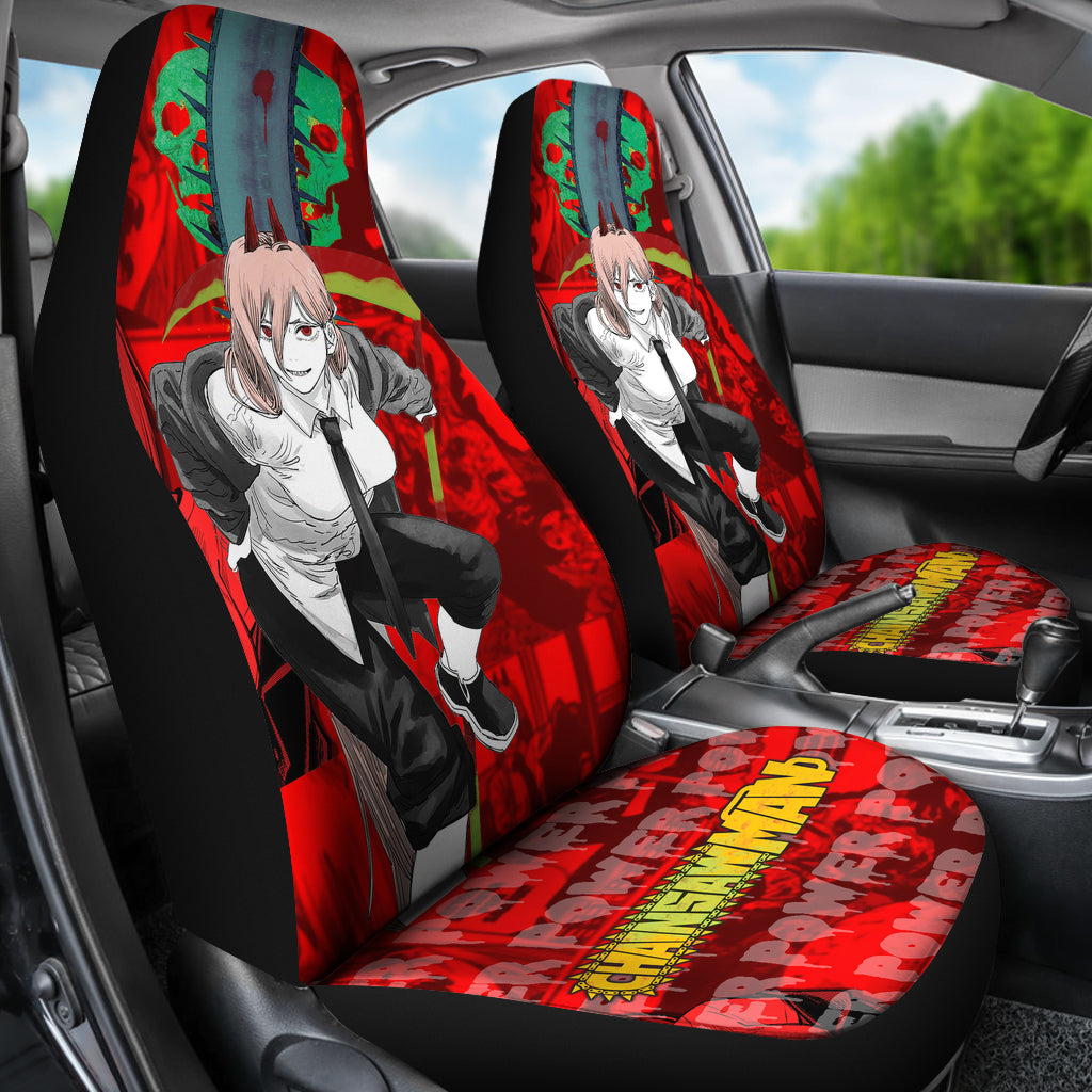 Chainsaw Man Power Premium Custom Car Seat Covers Decor Protectors