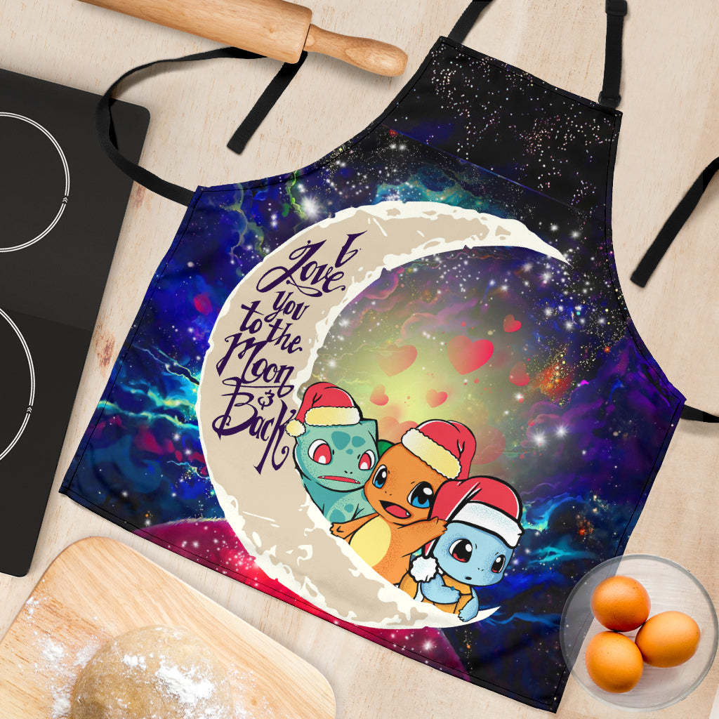Pokemon Friends Gen 1 Love You To The Moon Galaxy Custom Apron Best Gift For Anyone Who Loves Cooking