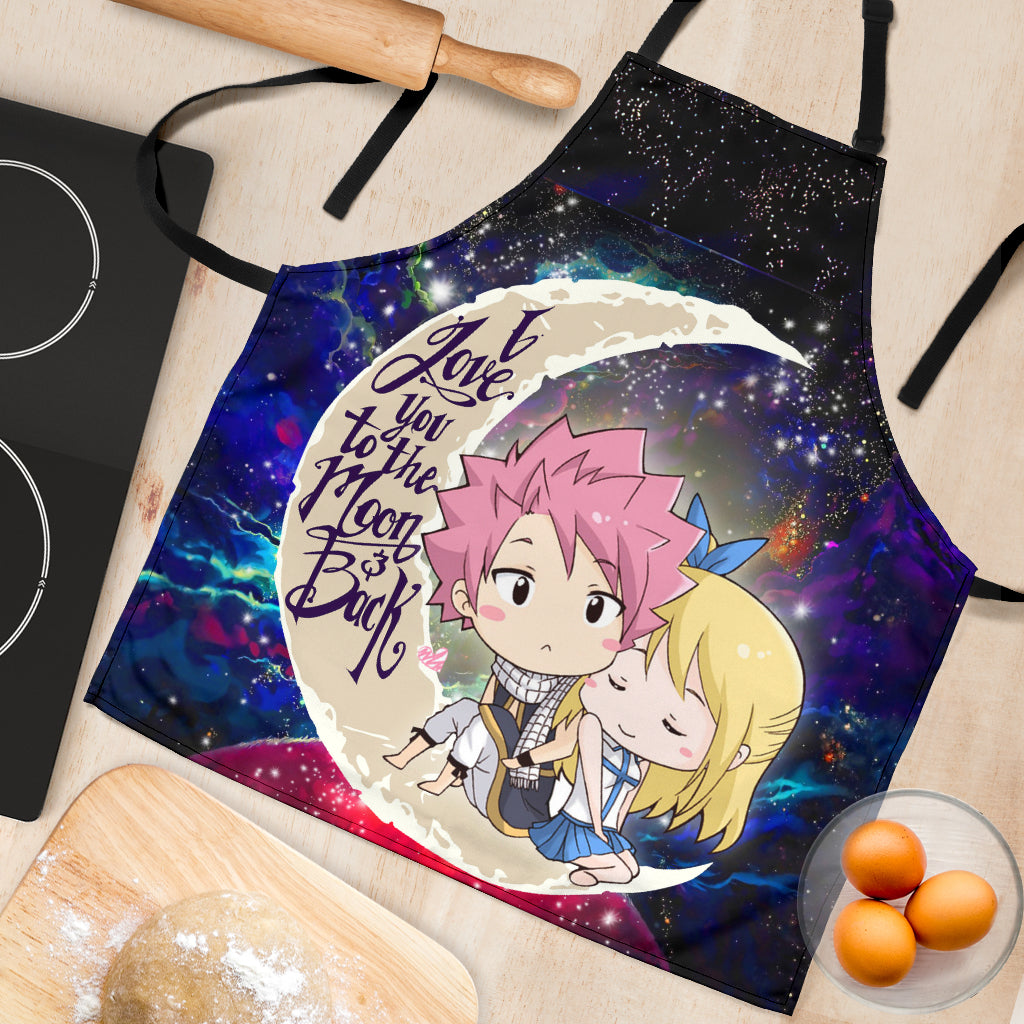 Natsu Fairy Tail Anime Love You To The Moon Galaxy Custom Apron Best Gift For Anyone Who Loves Cooking
