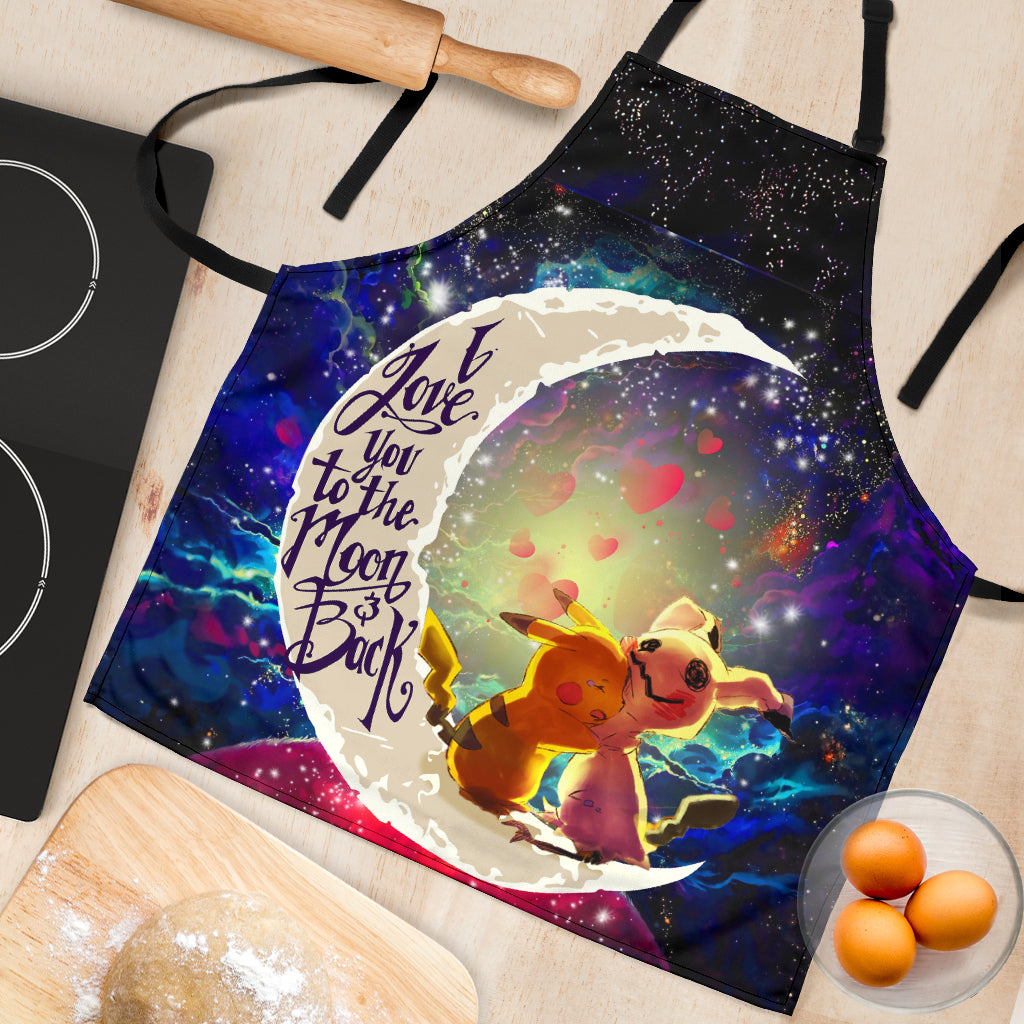 Pikachu Horro Love You To The Moon Galaxy 1 Custom Apron Best Gift For Anyone Who Loves Cooking