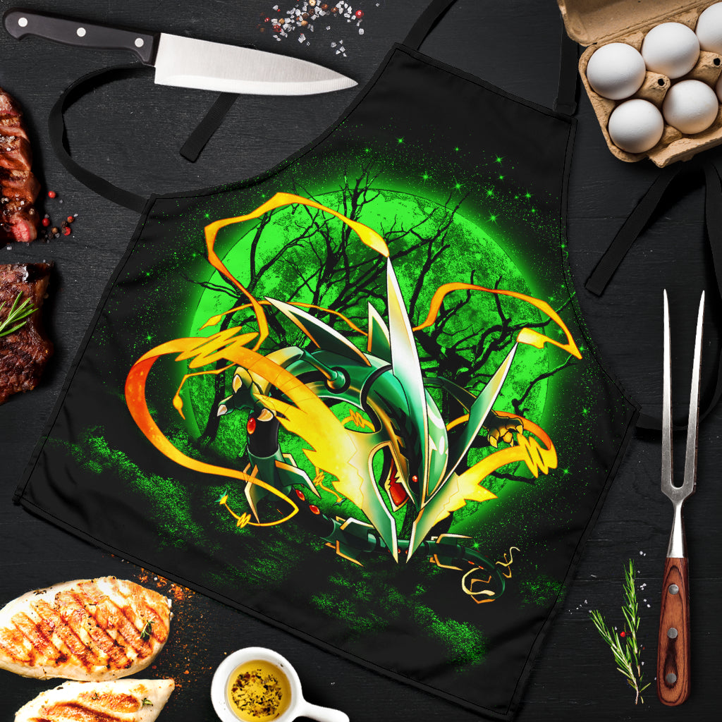 Mega X Rayquaza Moonlight Custom Apron Best Gift For Anyone Who Loves Cooking