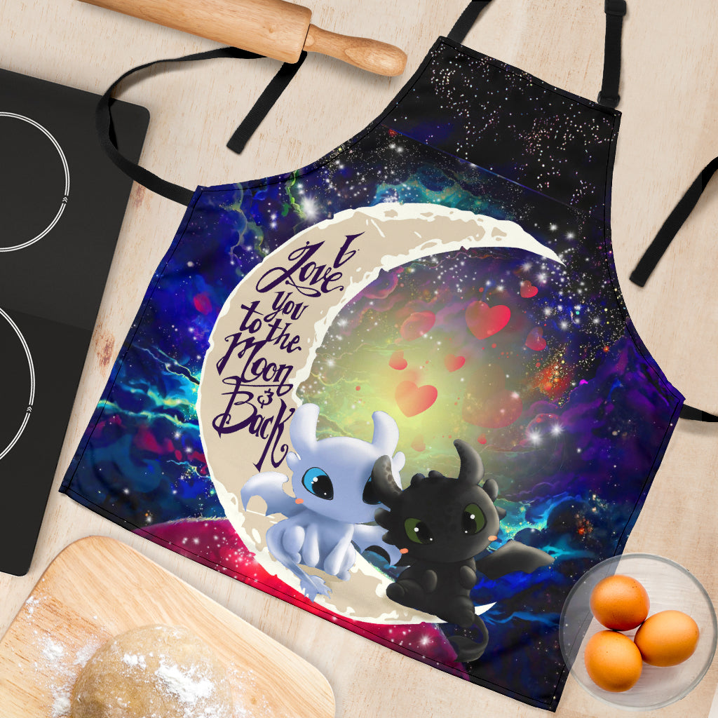 Toothless Light Fury Night Fury Love You To The Moon Galaxy Custom Apron Best Gift For Anyone Who Loves Cooking Nearkii