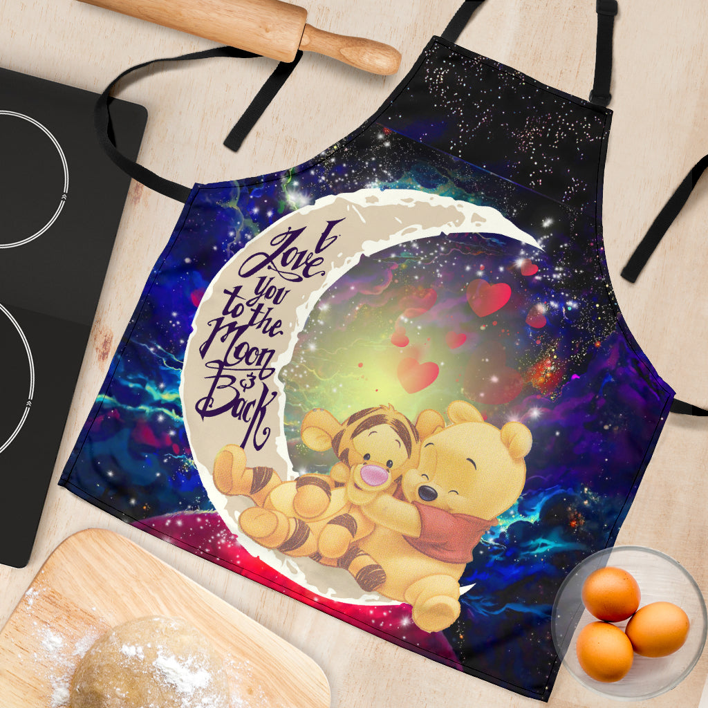 Winnie The Pooh Love You To The Moon Galaxy Custom Apron Best Gift For Anyone Who Loves Cooking Nearkii
