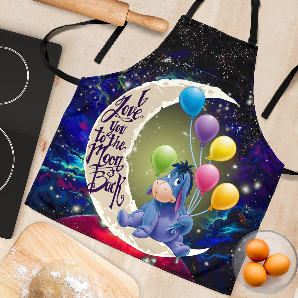 Eeyore Winnie The Pooh Love You To The Moon Galaxy Custom Apron Best Gift For Anyone Who Loves Cooking Nearkii