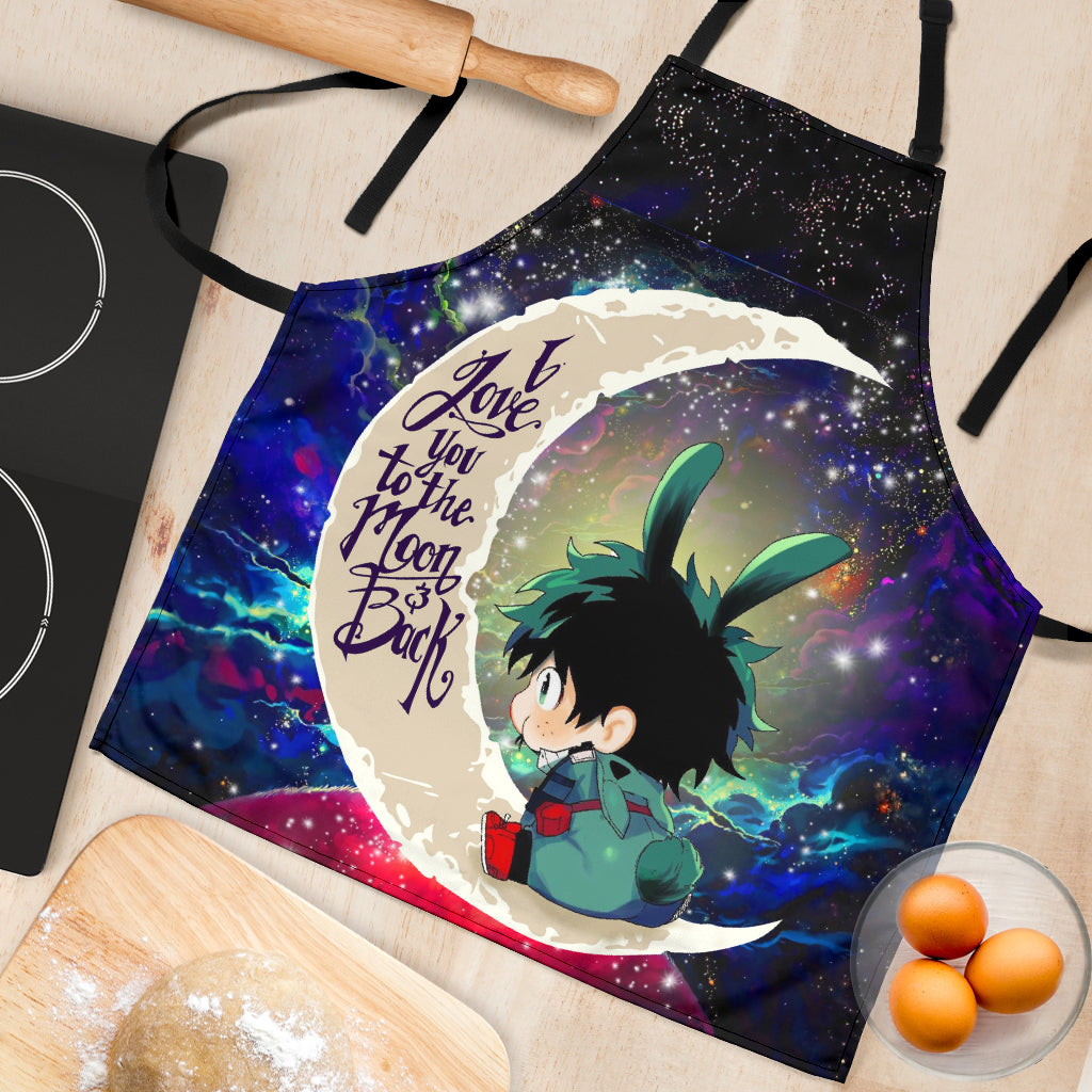 Deku My Hero Academia Anime Love You To The Moon Galaxy Custom Apron Best Gift For Anyone Who Loves Cooking
